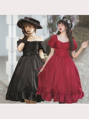 Fog Lamp Vintage Gothic Lolita Style Dress OP (KJ40)